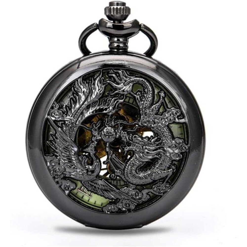 Steampunk Mechanical Pocket Watch for Men Luminous